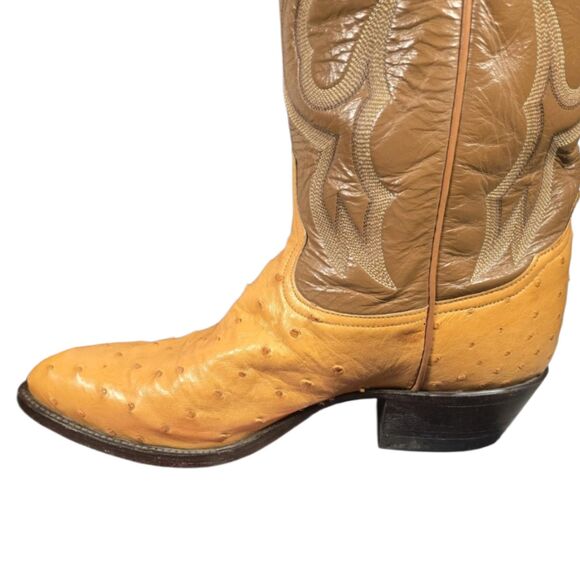 Tony Lama Full Quill Ostrich Western Cowboy Boots Mens 9.5 D USA main image 15